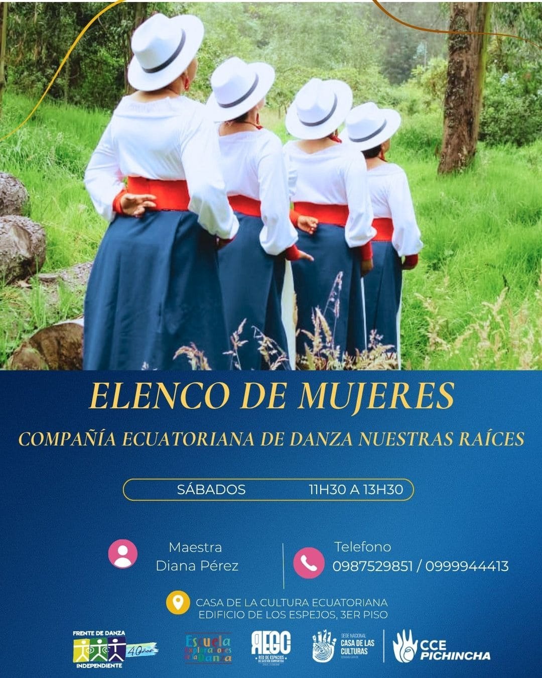 Afiche Elenco mujeres Danza Nacionalista - Darwin Morales Saruymanda