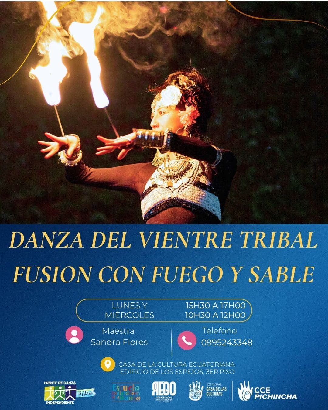Danza del vientre con fuego Danza del Vientre Fusión con Sol Vásconez